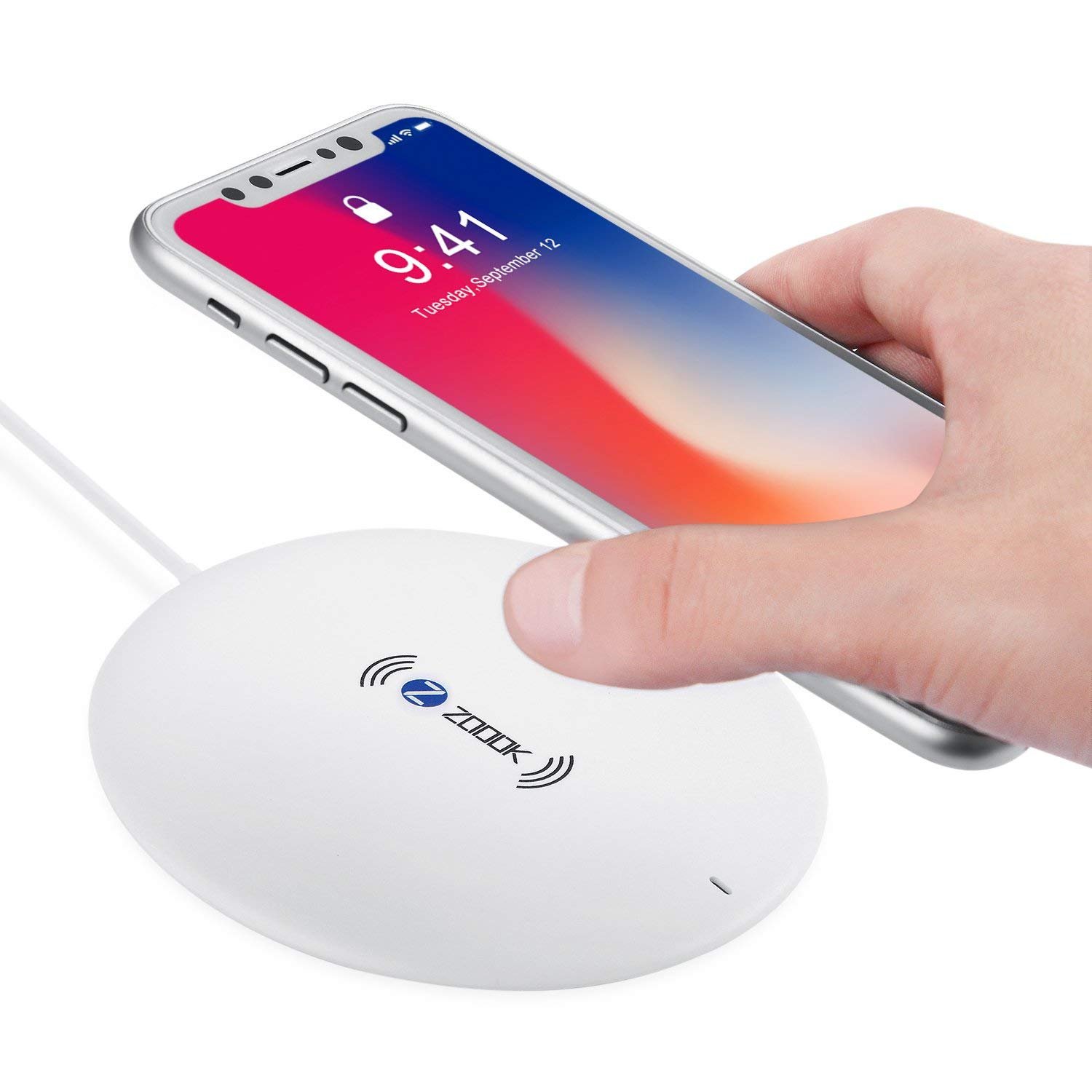 Charger Zoook Zoook Air Power Pro ZK-AIRPOWER-PRO | Wireless Charger Optimized for All Qi-Enabled Device with 10W max Output (White)
