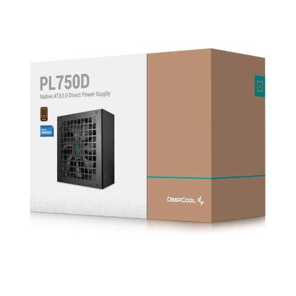 Smps Power Supply Deepcool PL750D R-PL750D-FC0B-IN-V2 | 750W, 120mm Fan, 80 Plus Bronze Certified, ATX 3.0 Power Supply, For Gaming PC, Black