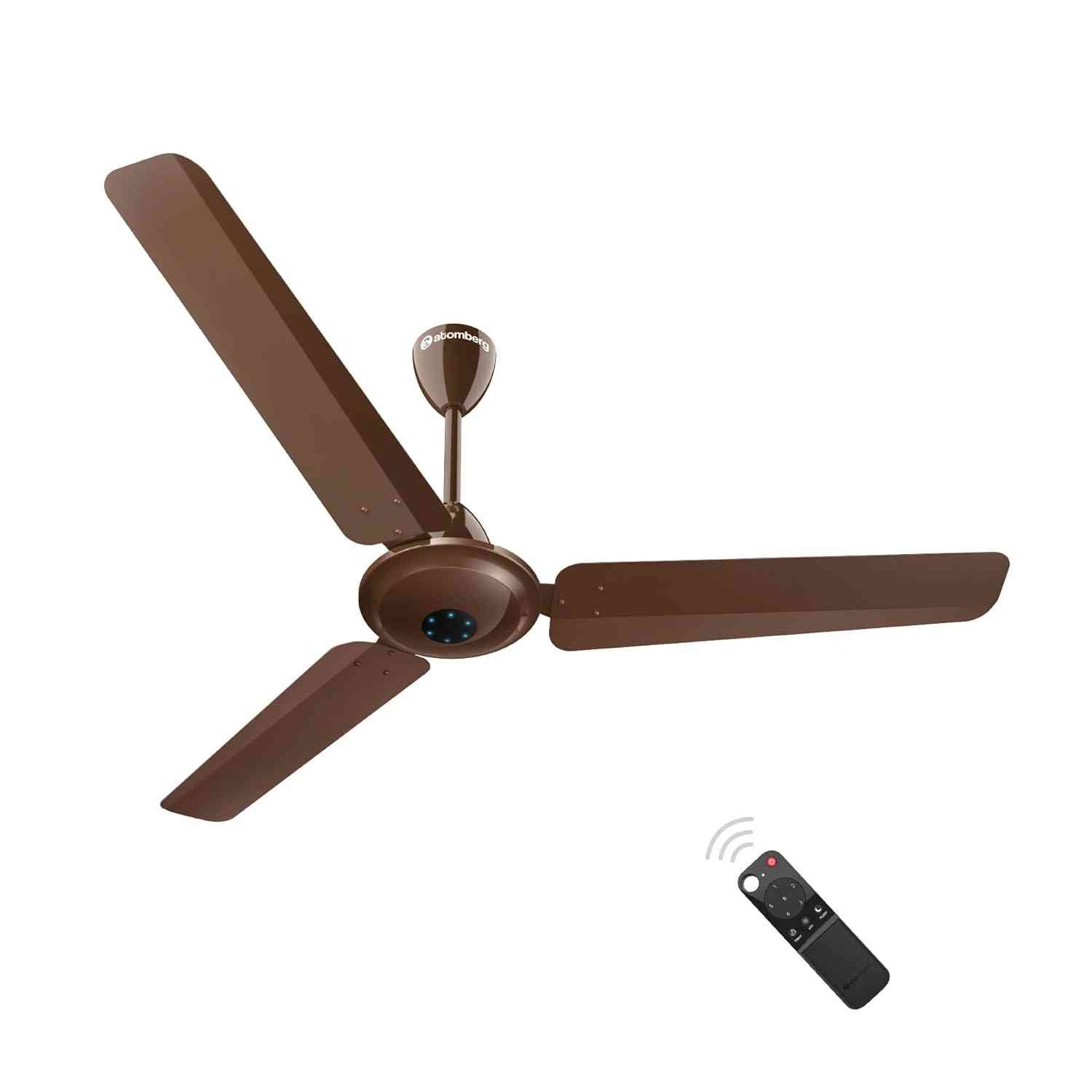 Ceiling Fan Atomberg Ikano 1200mm BLDC with Remote Control | BEE 5 Star Rated Energy Efficient Ceiling Fan, High Air Delivery with LED Indicators, Gloss Brown