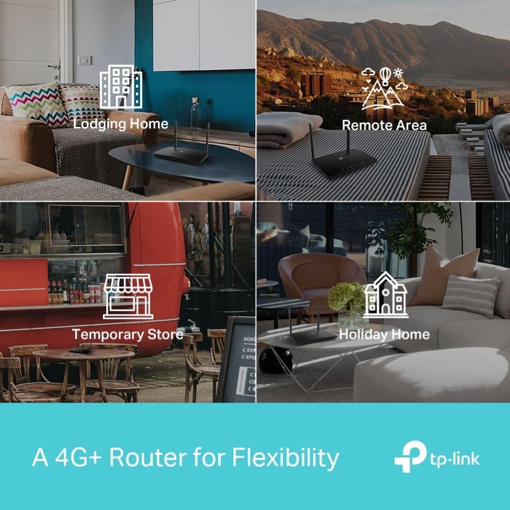 Router TP-Link Archer MR600 | AC1200 Mbps 4G+ Cat6 Mobile Wi-Fi Router Dual Band Wireless WiFi, 4G/3G Network SIM Slot Unlocked, No Configuration Required, Support Guest Network & Parental Control