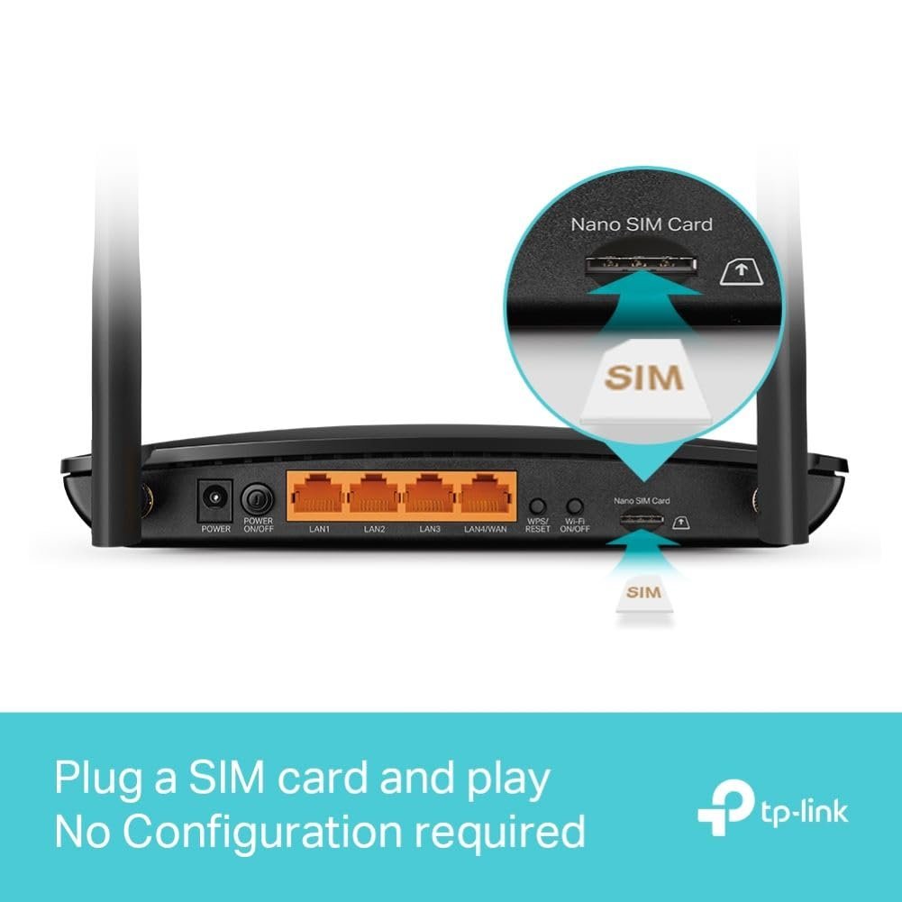 Router TP-Link Archer MR600 | AC1200 Mbps 4G+ Cat6 Mobile Wi-Fi Router Dual Band Wireless WiFi, 4G/3G Network SIM Slot Unlocked, No Configuration Required, Support Guest Network & Parental Control