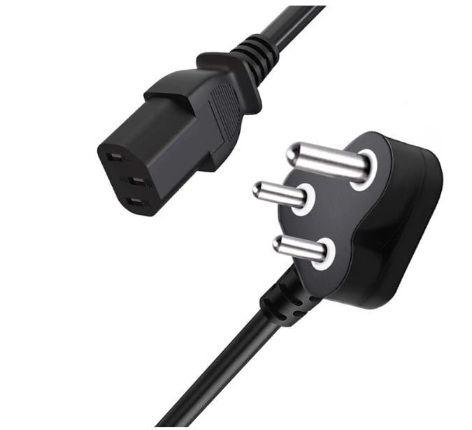 Power Cord Hammok Hazel 3 Pin To 3 Pin 3mtr Desktop Power Cord | Compatible For PC, Power Supply, Computers, Monitors, Desktop & Other Devices, Black