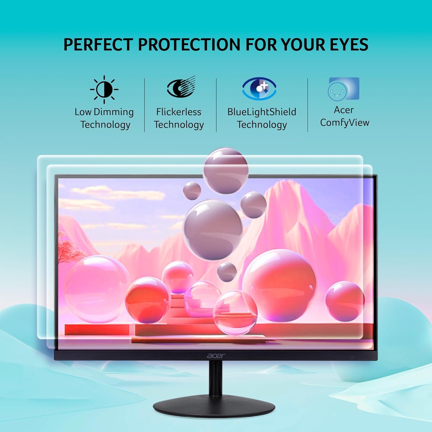 Monitor Acer SA322QUAJBMIIPX 31.5" | WQHD (2560x1440) IPS, 75Hz, 1ms VRB, HDR10, AMD FreeSync, 2x HDMI, DP, Stereo Speakers, Ultra Slim, Eye Care, Black