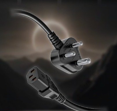 Power Cord Hammok Hazel 3 Pin To 3 Pin 1.5mtr Desktop Power Cord | Compatible For PC, Power Supply, Computers, Monitors, Desktop & Other Devices, Black