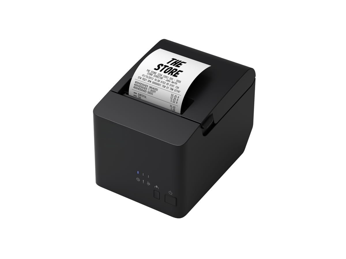 Printer Epson TM-T82X-II-522 POS Thermal Receipt Printer (C31CL45522) | 250mm/s Print Speed, USB & Ethernet Connectivity, Compact Style, Black