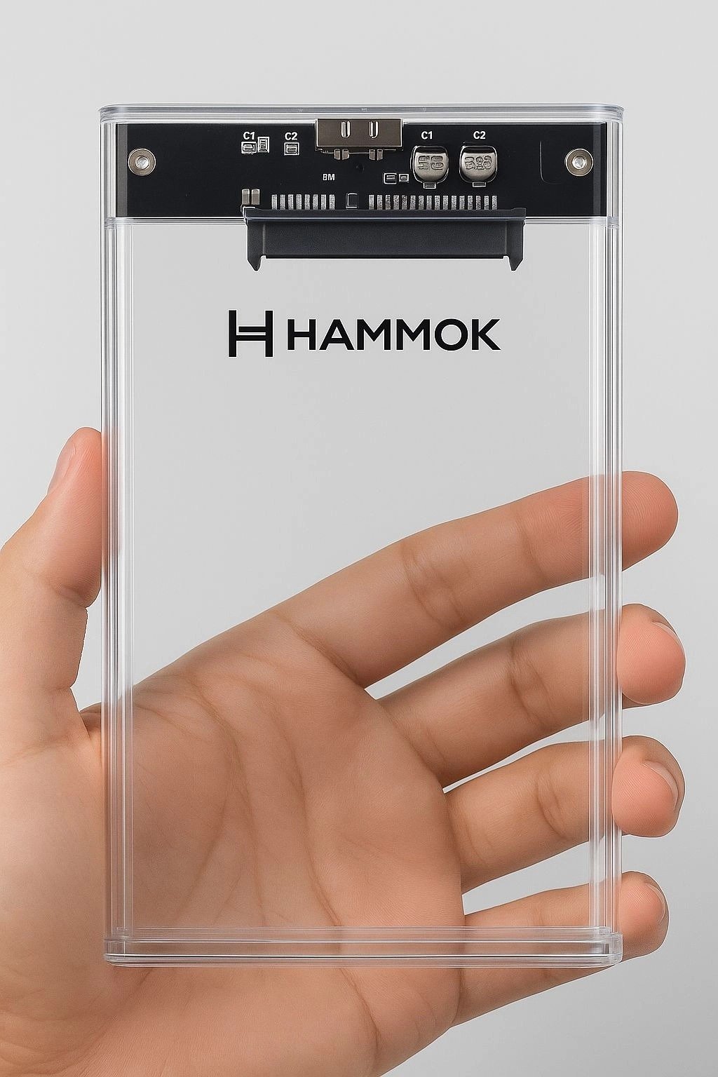 Casing Hammok Rickon 2.5 Inch USB 3.0 Sata HDD Enclosure | 5 Gbps High Speed Data Transfer, Supports Upto 6TB HDD, Super Slim, Plug & Play, Transparent
