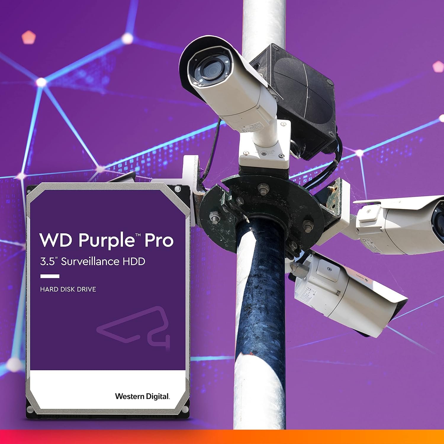 Harddisk WD 12TB Purple Pro Smart Video Surveillance Hard Drive WDCWD122PURP | 3.5 Inch Form Factor, SATA 6 Gb/s, 7200 RPM, 512MB Cache, Upto 272MB/s Transfer Rate, Internal Hard Drive