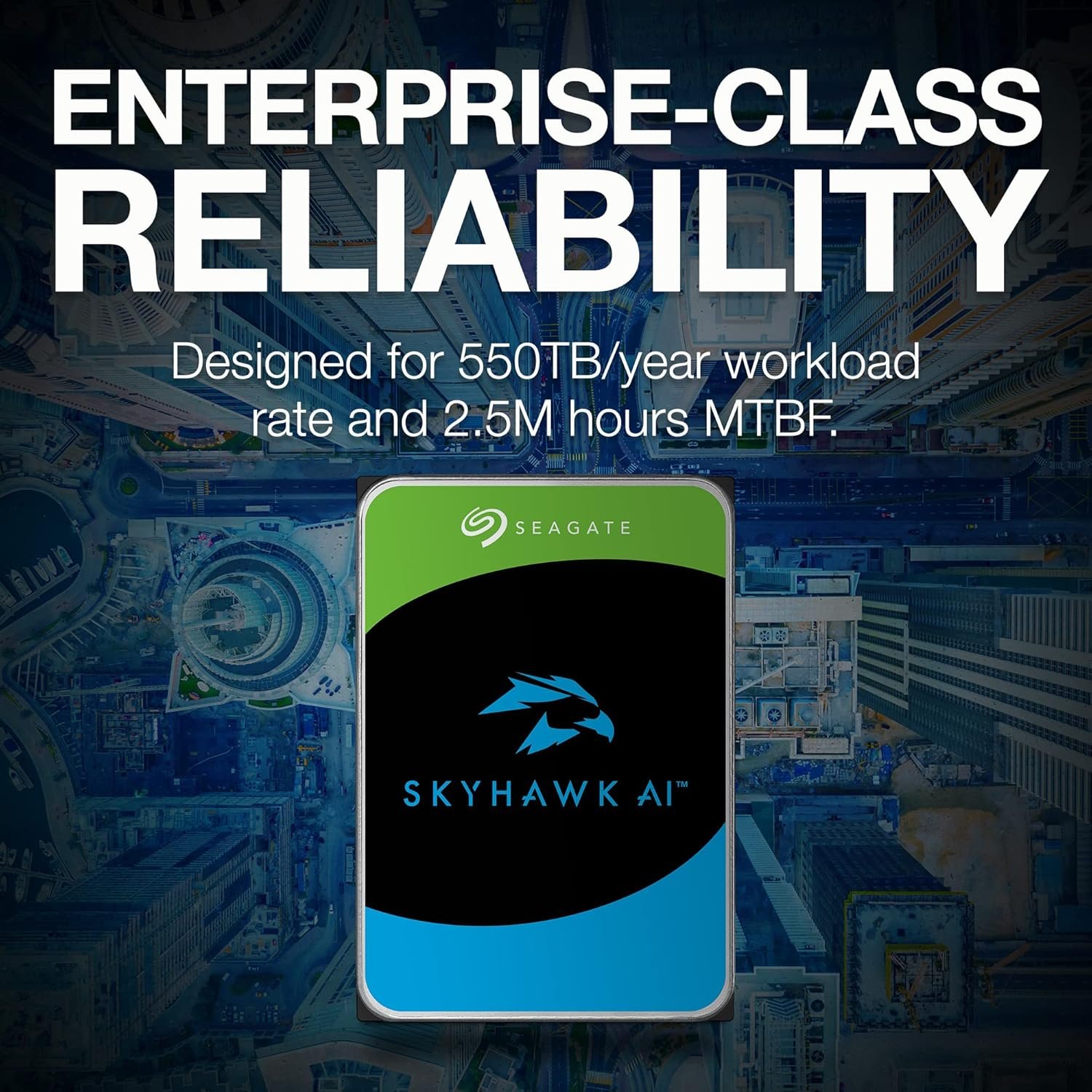 Harddisk Seagate Skyhawk AI 8tb Video Internal Hard Drive HDD 3.5 Inch SATA 6Gb/s 256MB Cache for DVR, NVR, Security Camera System (ST8000VE001)