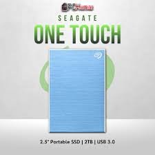 Harddisk Seagate One Touch 2TB STKY2000402 | External HDD With Password Protection, For Windows & Mac, With 3 Yr Data Recovery Services, Light Blue